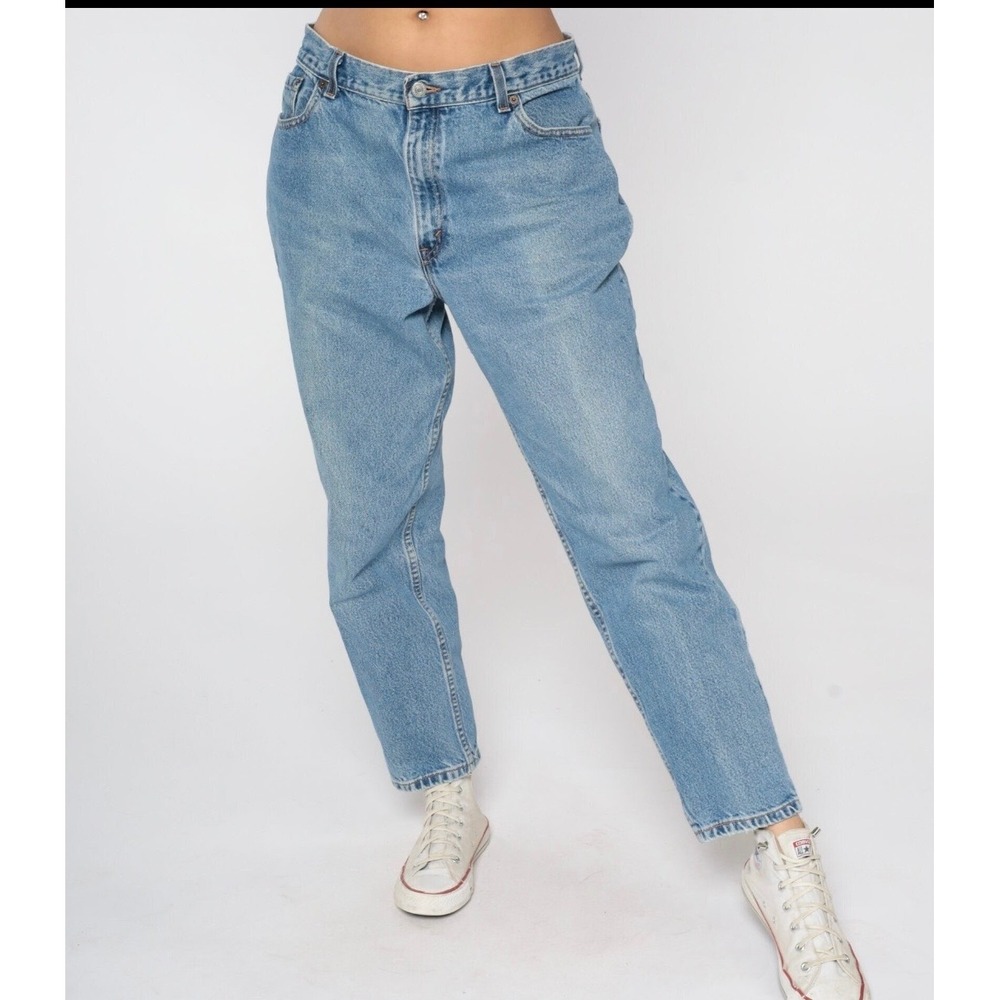 Levis 550 Vintage Relaxed Fit Tapered Leg Jeans Medium Wash Blue 16 MIS M